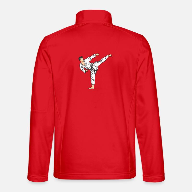 Karate Zeichnung - Unisex Softshelljacke - Rot