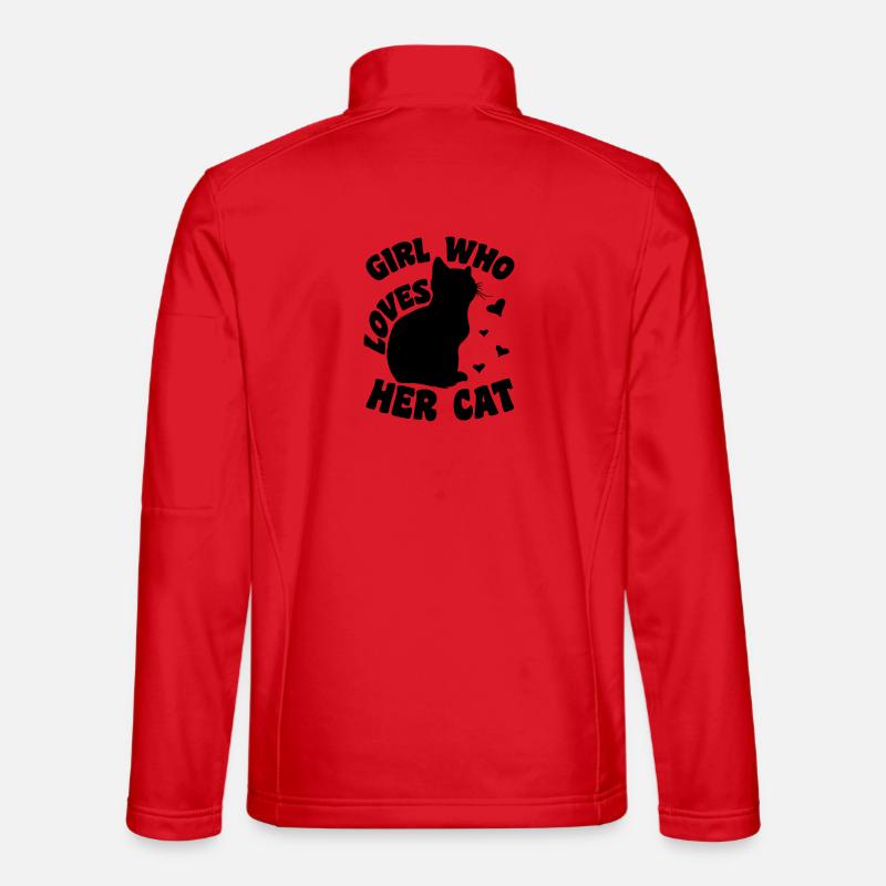 Cat lover - Unisex Softshell Jacket - red
