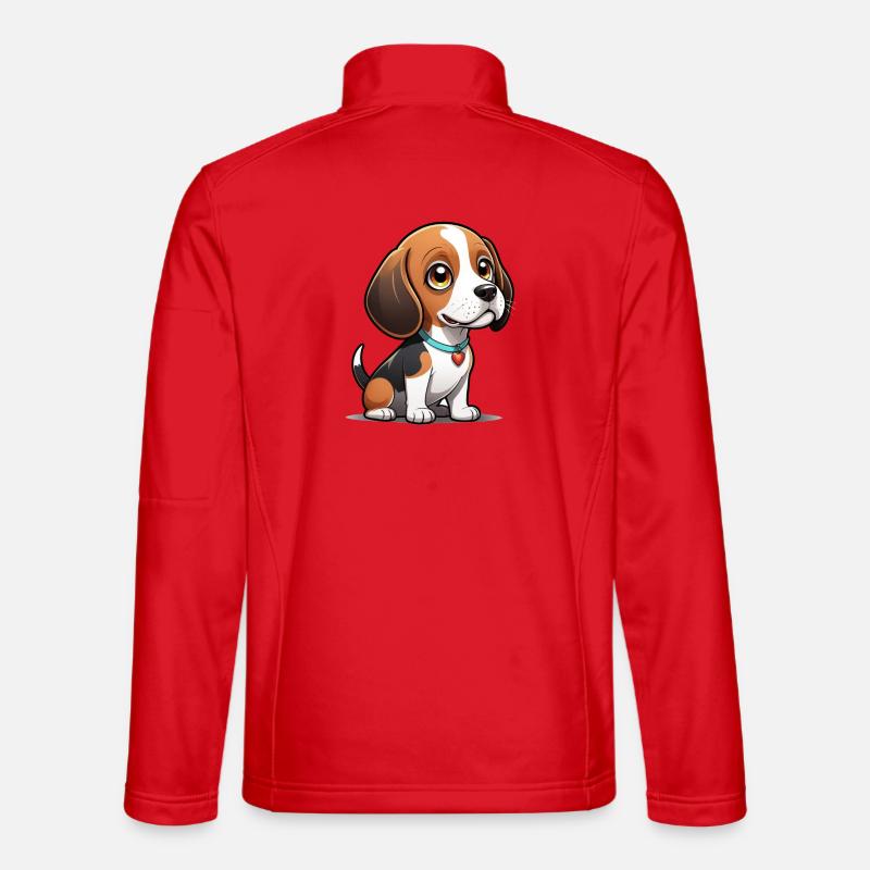 Beagle Heart Pup - Unisex Softshell Jacket - red