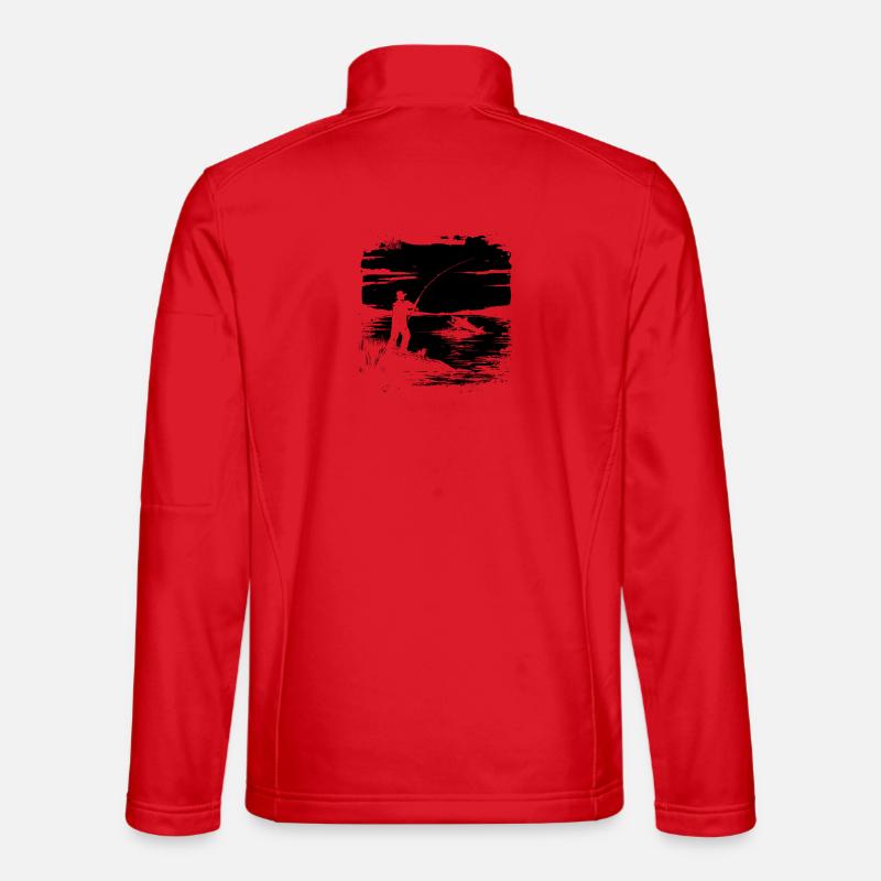 Fishing Sketch - Unisex Softshell Jacket - red