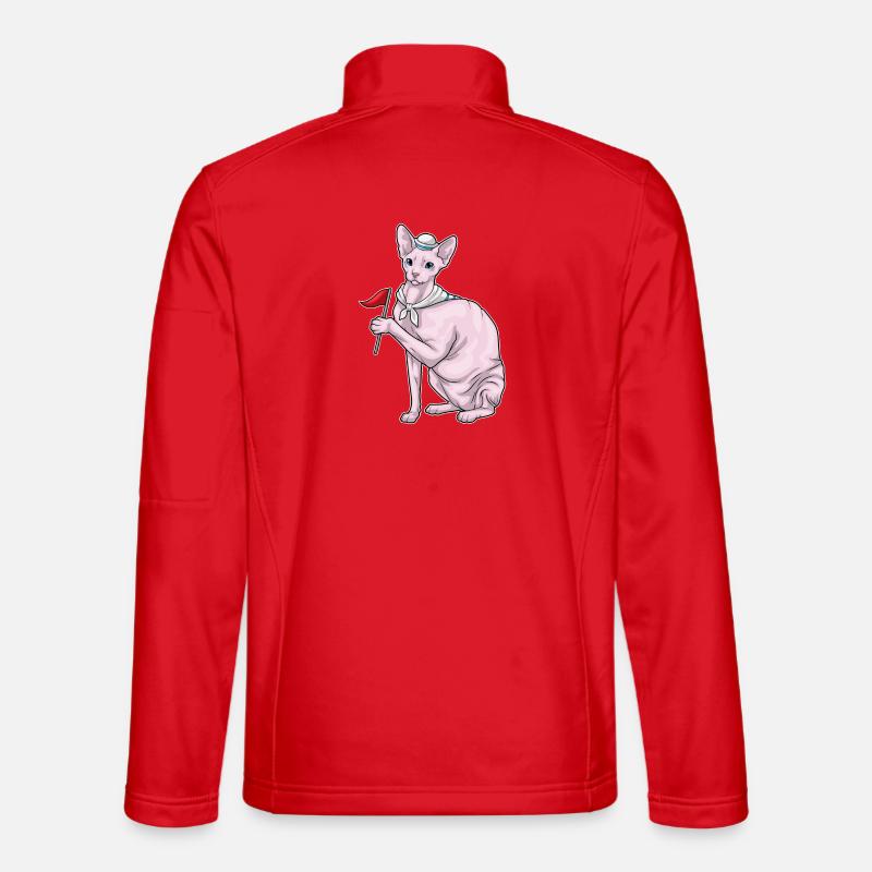 Sphynx Katze Seemann Fahne - Unisex Softshelljacke - Rot