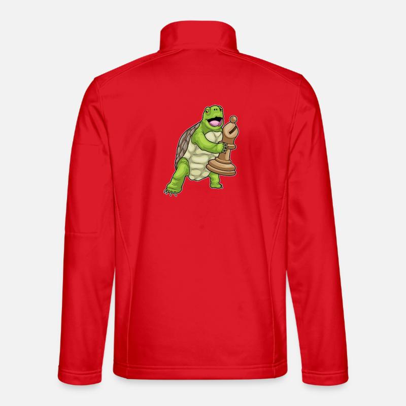 Turtle Chess Piece Bishop Chess - Unisex Softshell Jacket - red