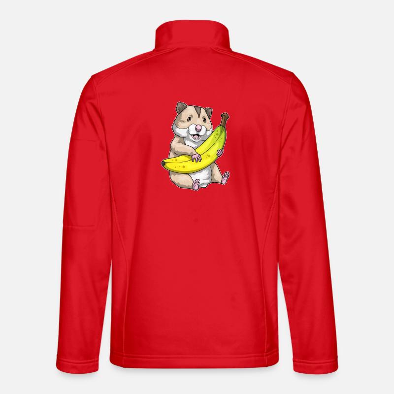 Hamster Banane - Veste en tissu softshell Unisexe - rouge