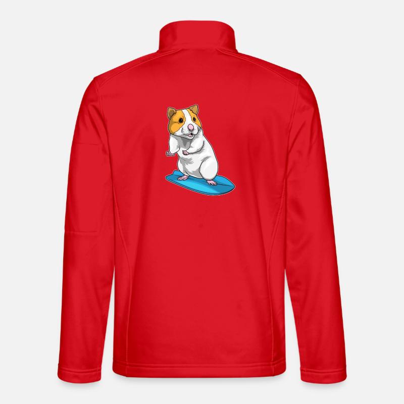 Hamster Surfer Surfbrett - Unisex Softshelljacke - Rot