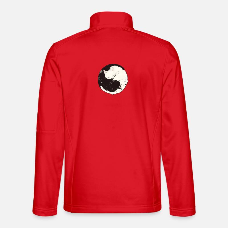 Yin et Yang bouddhisme graphique chats chat support Veste en tissu softshell Unisexe
