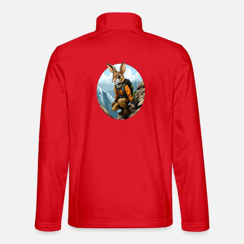 Rabbit Mountaineer / Hiking Rabbit - Unisex Softshell Jacket - red