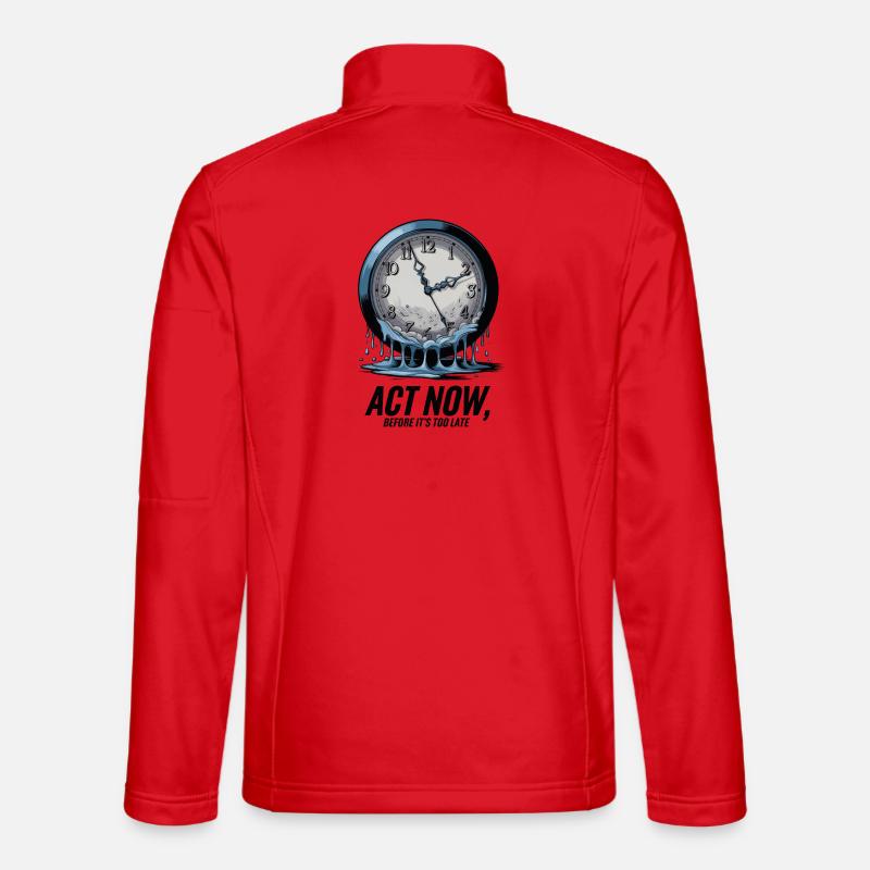Melting Clock Act Now Klimabewusstsein Kunst - Unisex Softshelljacke - Rot
