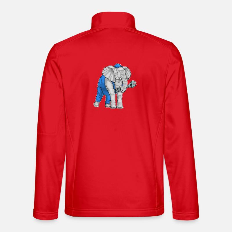 Clé mécanique éléphant - Veste en tissu softshell Unisexe - rouge