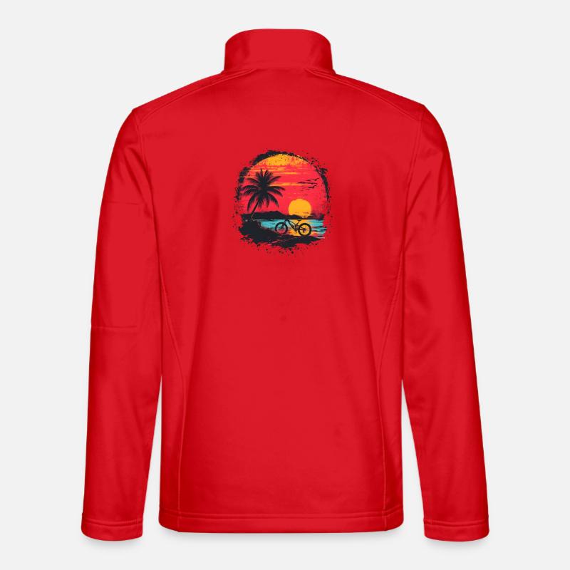 90s Mountain Biking - Unisex Softshell Jacket - red