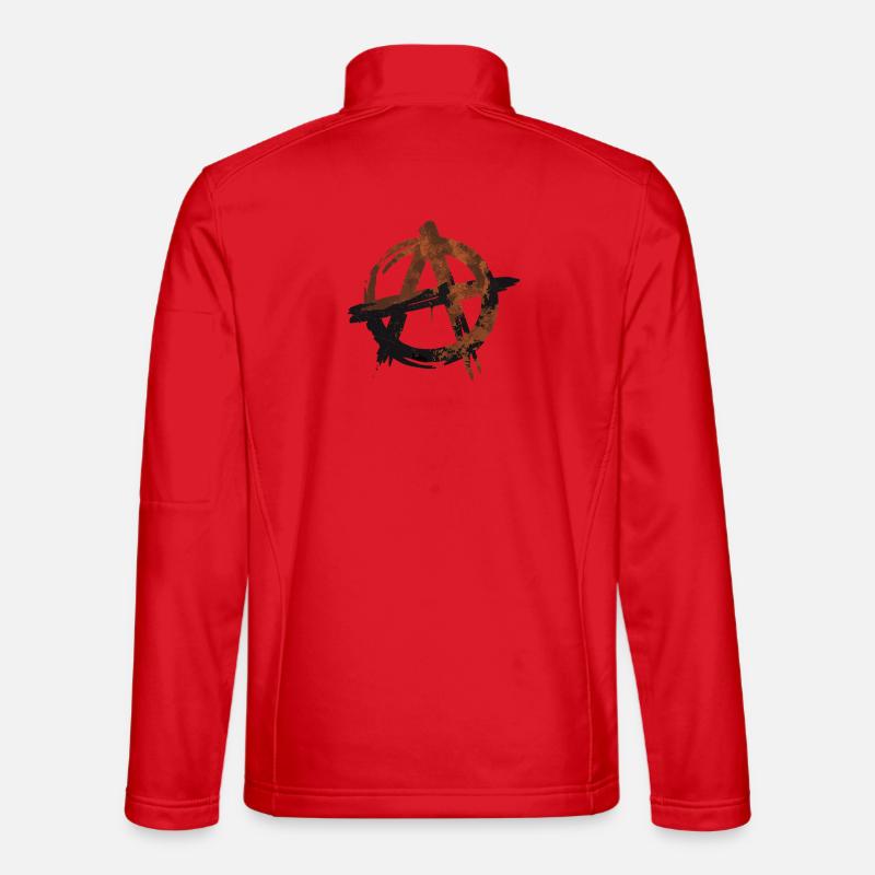 Grunge Anarchy Symbol - Rebel Style - Unisex Softshell Jacket - red