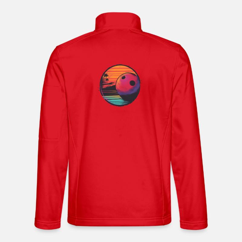 Retrowave Bowling Ball - Unisex Softshell Jacket - red
