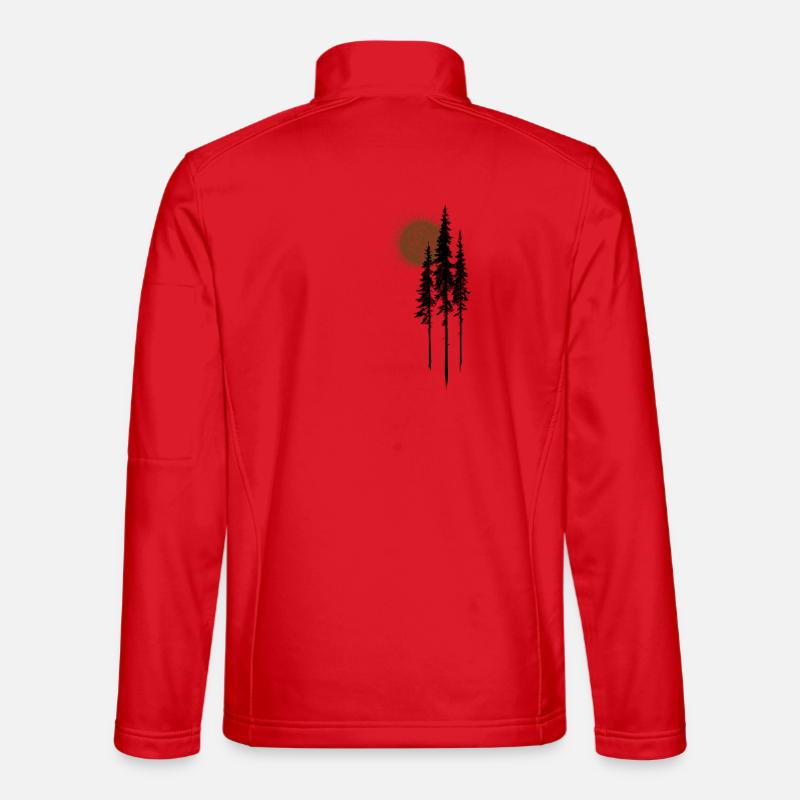 Sun Fir Forest Nature Minimalist Gift Unisex Softshell Jacket