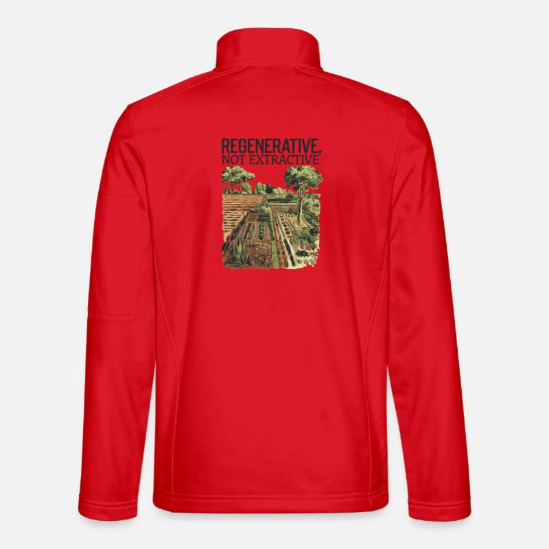 Regenerative, Not Extractive - Sustainable Farming - Unisex Softshell Jacket - red