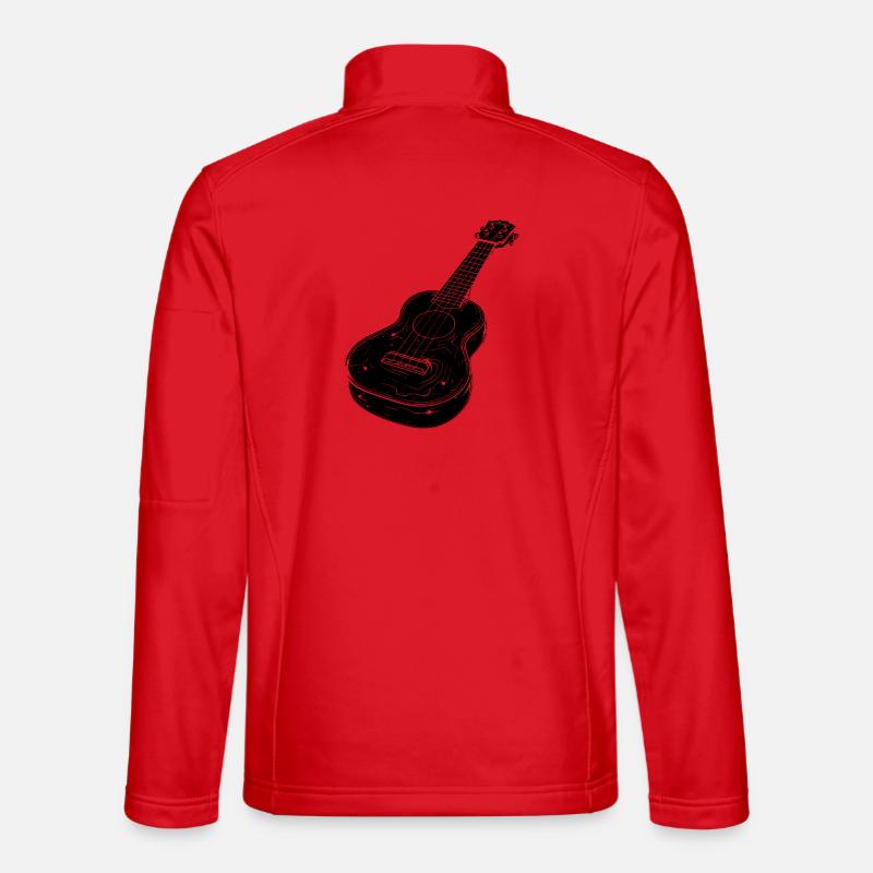Ukulele Skizze - Unisex Softshelljacke - Rot