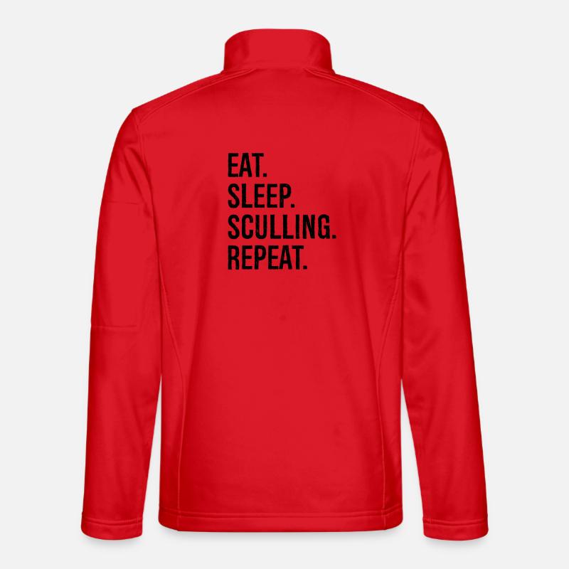 Eat Sleep Sculling Repeat - Unisex Softshell Jacket - red