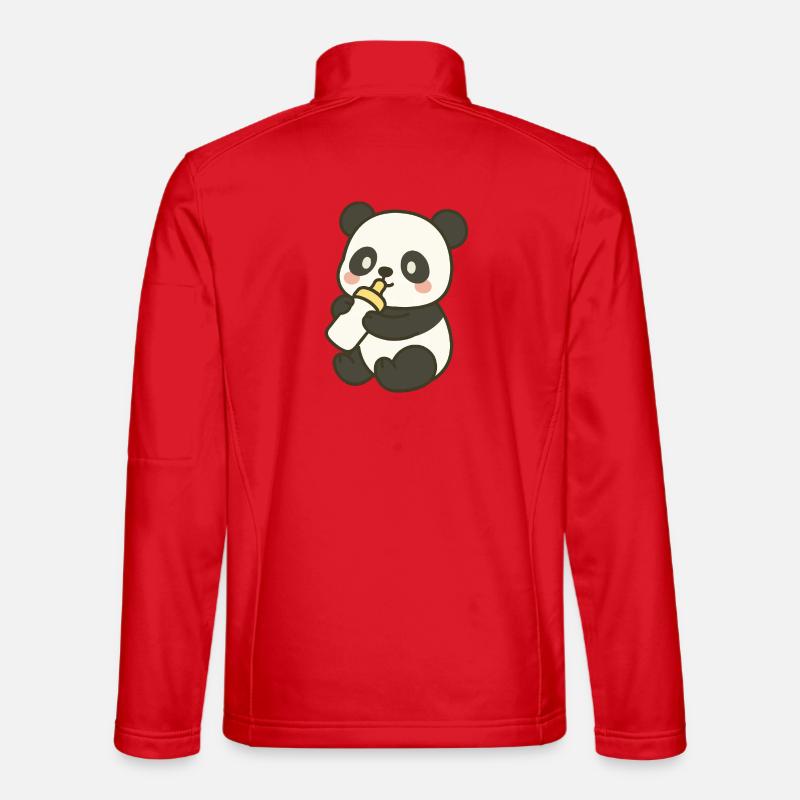 Panda-Schnuffelzeit - Unisex Softshelljacke - Rot