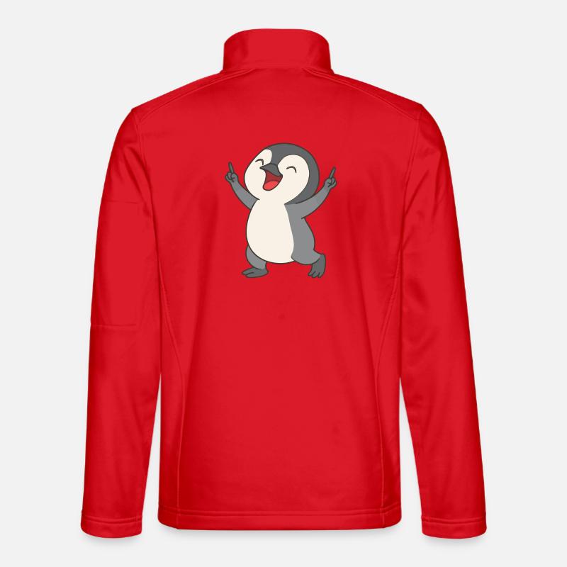 Happy penguin chick - Unisex Softshell Jacket - red