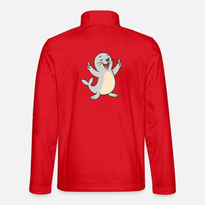 Fröhliche Robbe - Unisex Softshelljacke - Rot