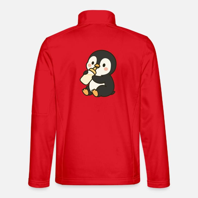 Fläschchen-Pinguin - Unisex Softshelljacke - Rot