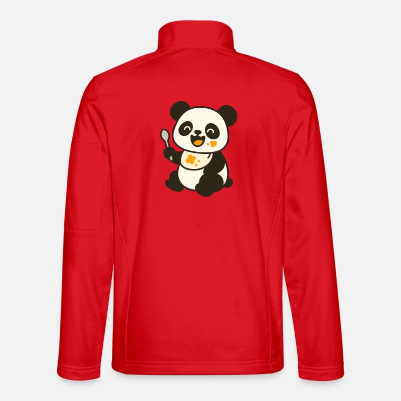 Futtern mit dem Panda-Jungtier – Kunterbunt süß Unisex Softshelljacke