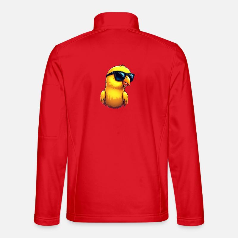 Lustiger Vogel mit Sonnenbrille - Unisex Softshelljacke - Rot