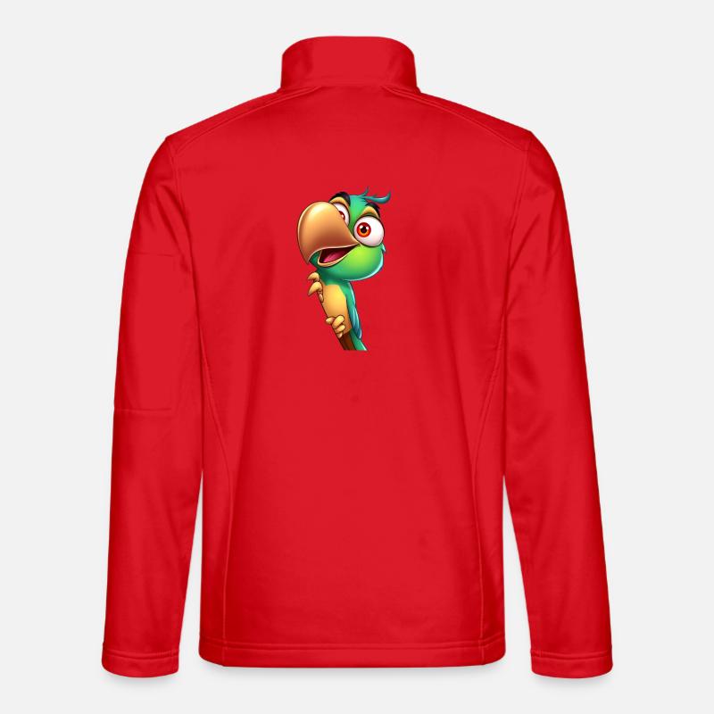 Playful parrot charm - Unisex Softshell Jacket - red