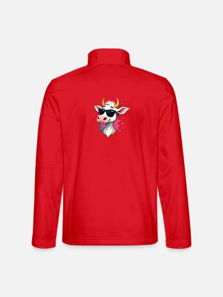 Se détendre avec des lunettes de soleil vache - Veste en tissu softshell Unisexe - rouge - Dos