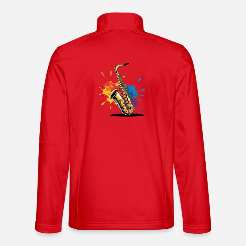 Expressionistische Saxophon Kunstdruck Unisex Softshelljacke