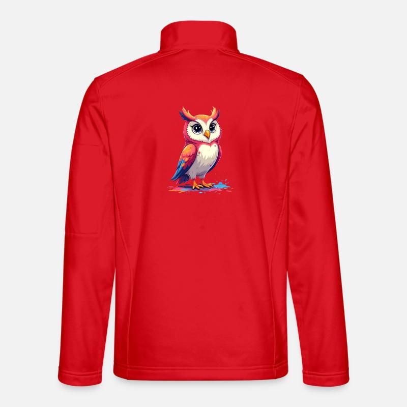 Verspielte bunte Eule Illustration - Unisex Softshelljacke - Rot
