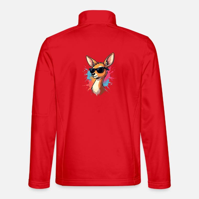 Cool Sonnenbrillen-Rehkitz Illustration - Unisex Softshelljacke - Rot