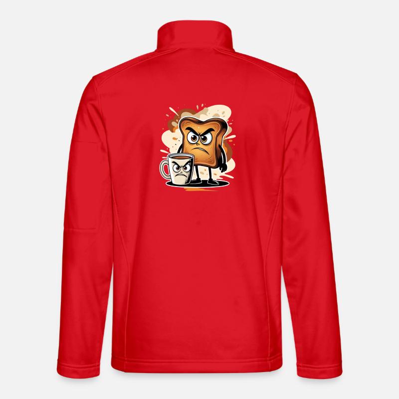 Angry toasts and coffee cup design - Unisex Softshell Jacket - red