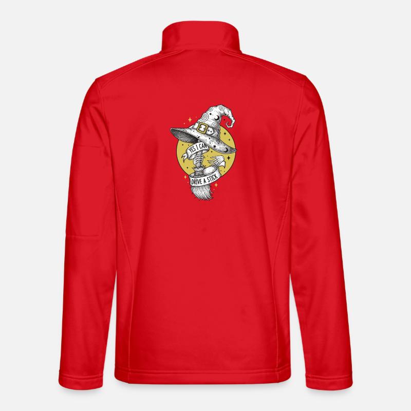 Magical witch's broom with lettering - Unisex Softshell Jacket - red