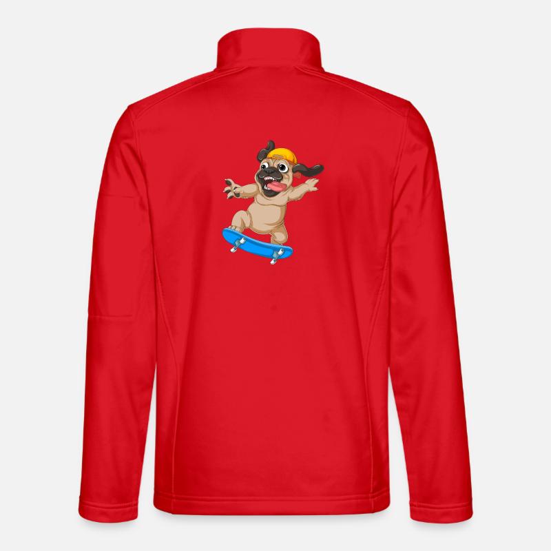 Pug Skateboarding - Unisex Softshell Jacket - red