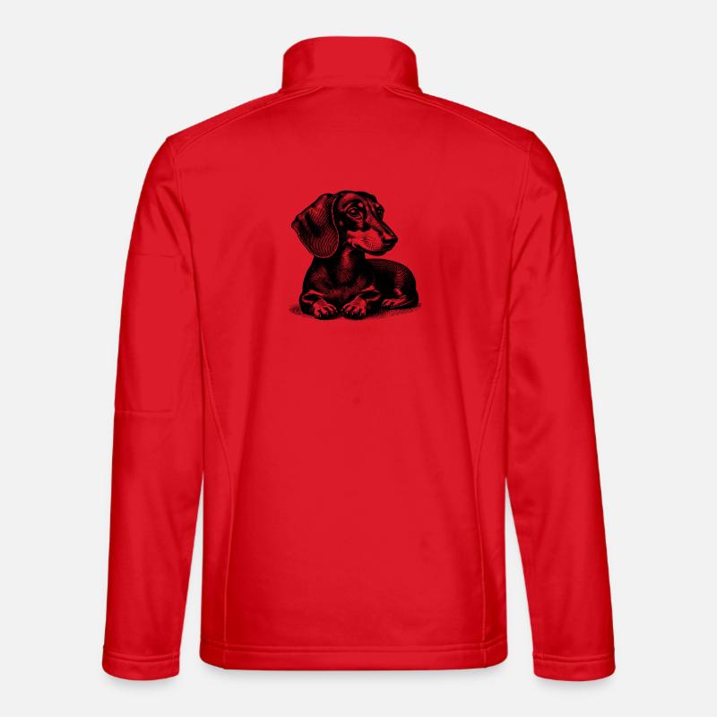 Dachshund - Unisex Softshell Jacket - red