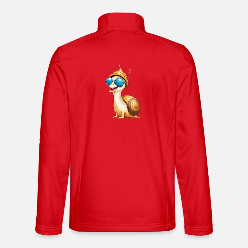 Sun Snappy Snail with Sunglasses - Unisex Softshell Jacket - red