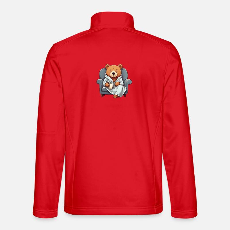 Cuddly bear in a dressing gown - Unisex Softshell Jacket - red