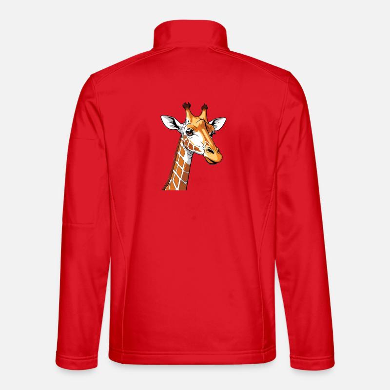 Giraffenkopf PopArt Stil - Unisex Softshelljacke - Rot