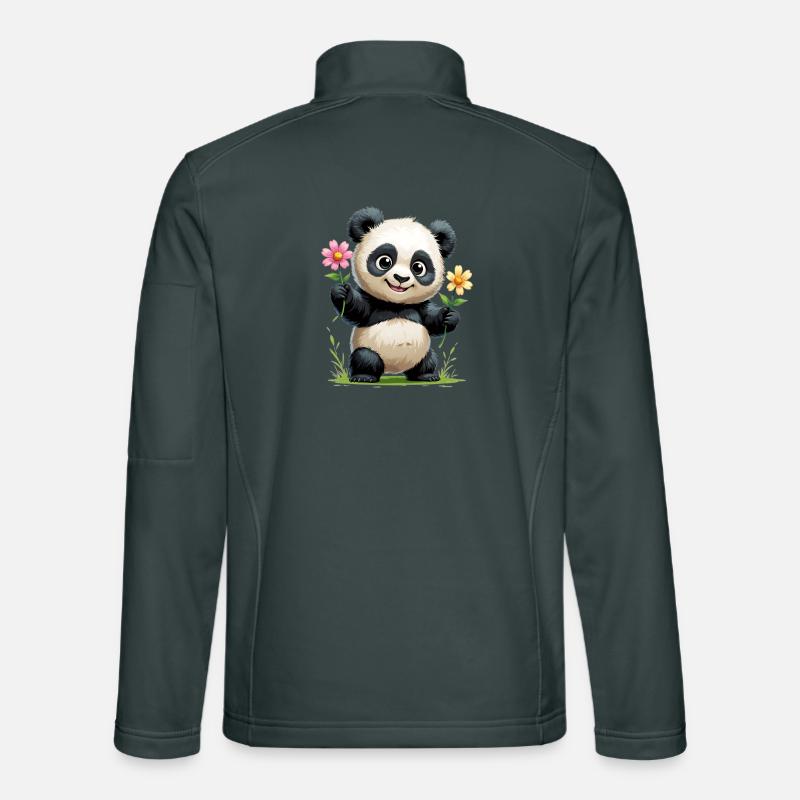 Salutation fleur de panda Veste en tissu softshell Unisexe