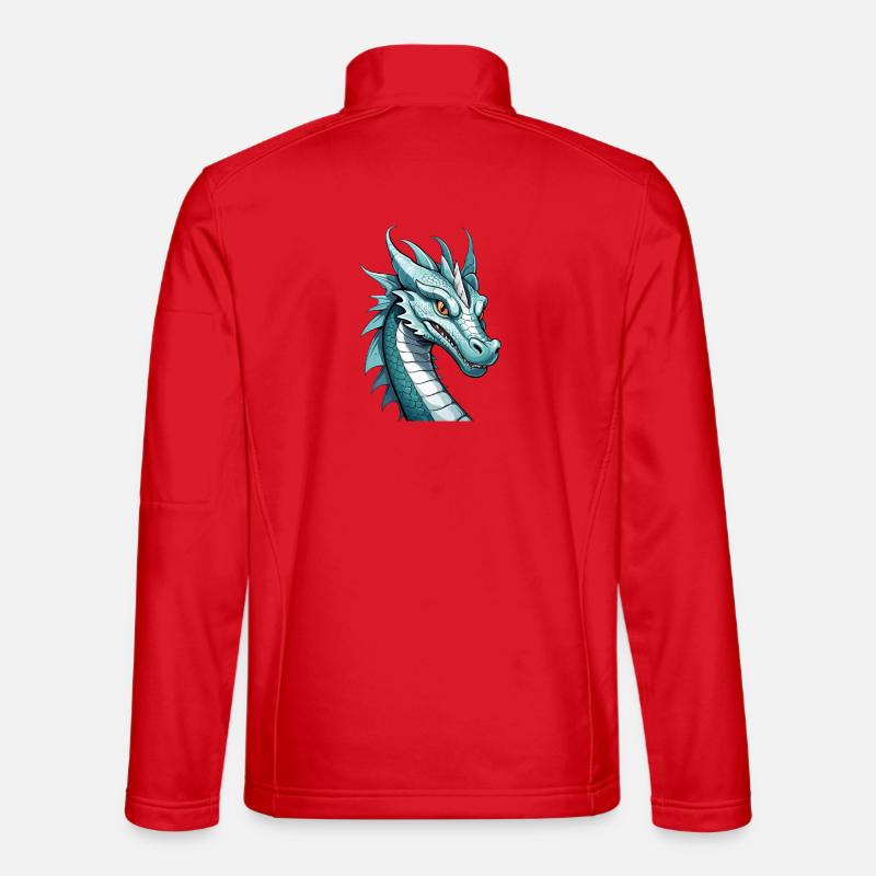 Kobaltdrachen Kopfkunst - Unisex Softshelljacke - Rot