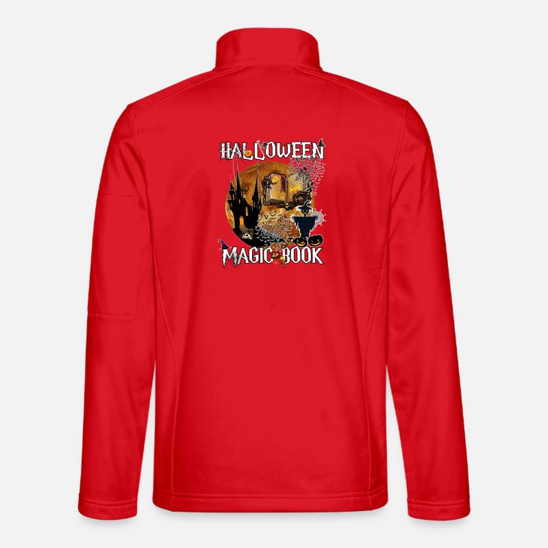 Halloween Magic Book Witch Spell Shirt - Unisex Softshell Jacket - red
