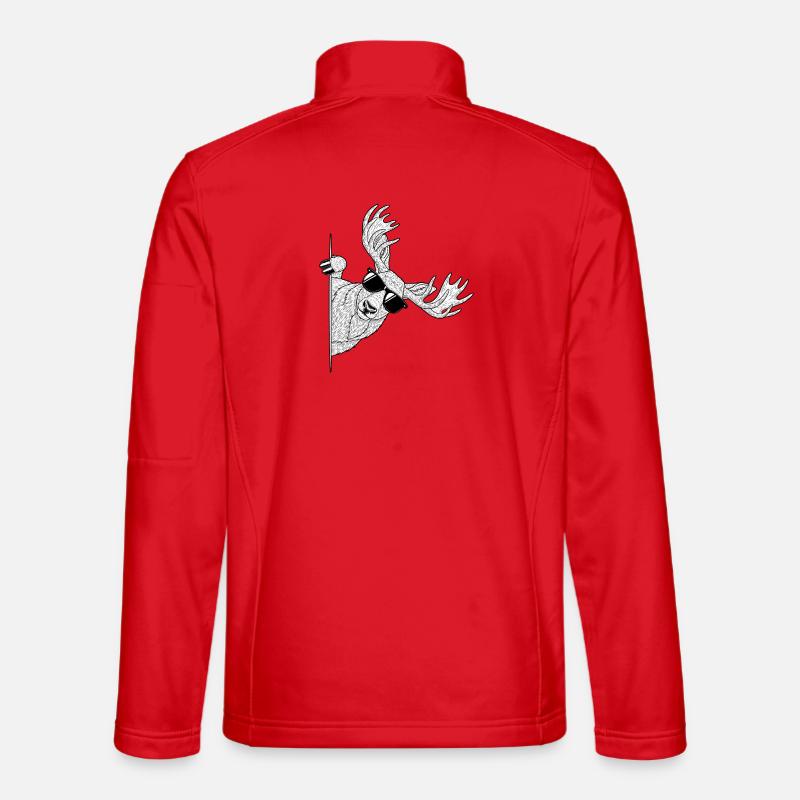 Moose mit Sonnenbrillen - Unisex Softshelljacke - Rot