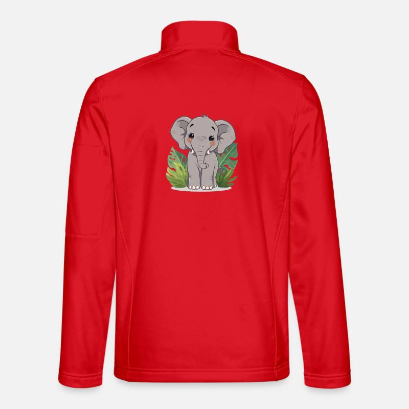 Kleiner Elefantenfreund im Dschungel - Unisex Softshelljacke - Rot