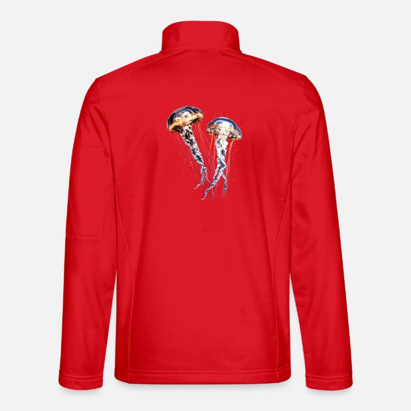 Méduse Méduse de feu Méduse Méduse mignonne Veste en tissu softshell Unisexe
