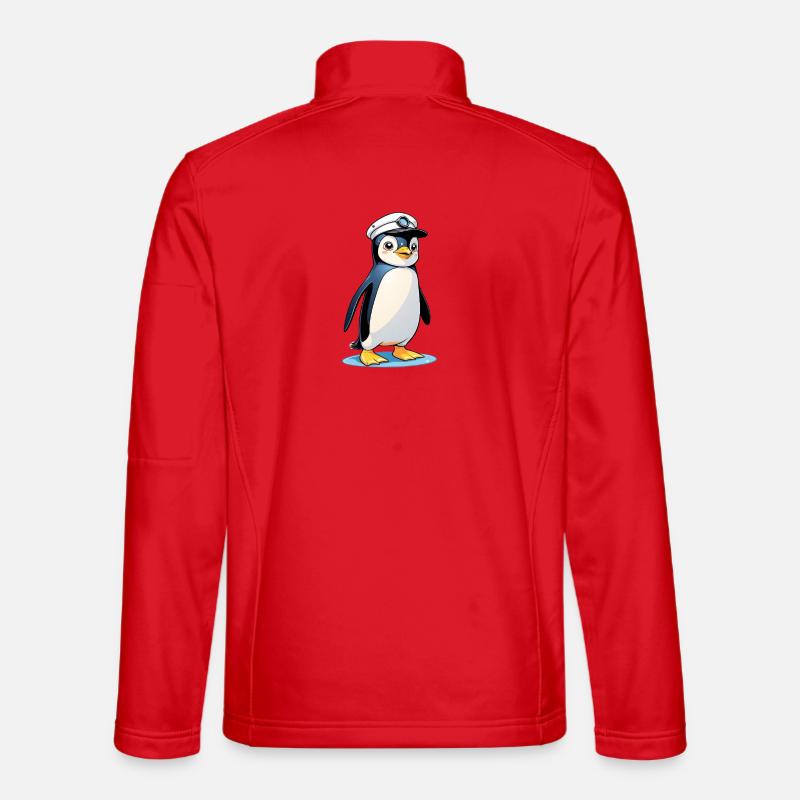 Kapitän Pinguin Mascot - Unisex Softshelljacke - Rot