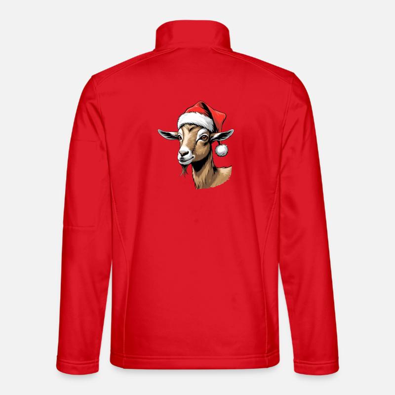 Weihnachtsziege im Santa Hut - Unisex Softshelljacke - Rot