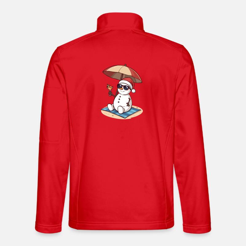 Snowman Beach Cocktail - Unisex Softshell Jacket - red