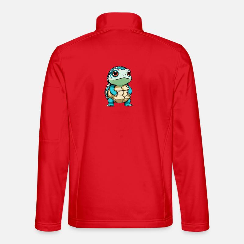 Kuschelige Schildkröte Cartoon - Unisex Softshelljacke - Rot