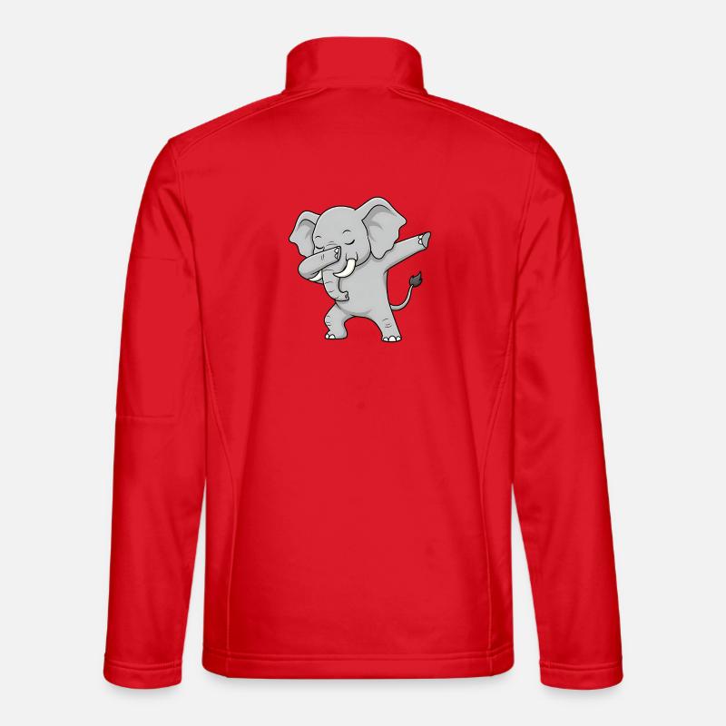 Cool elephant in dabbing style - Unisex Softshell Jacket - red
