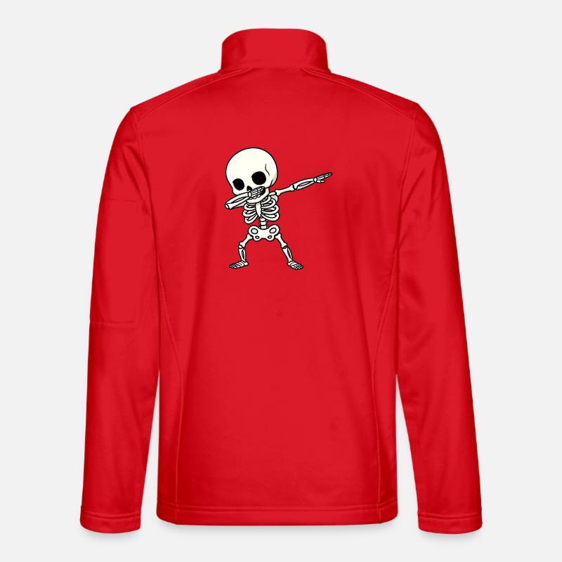 Funny Skeleton Dab - Unisex Softshell Jacket - red