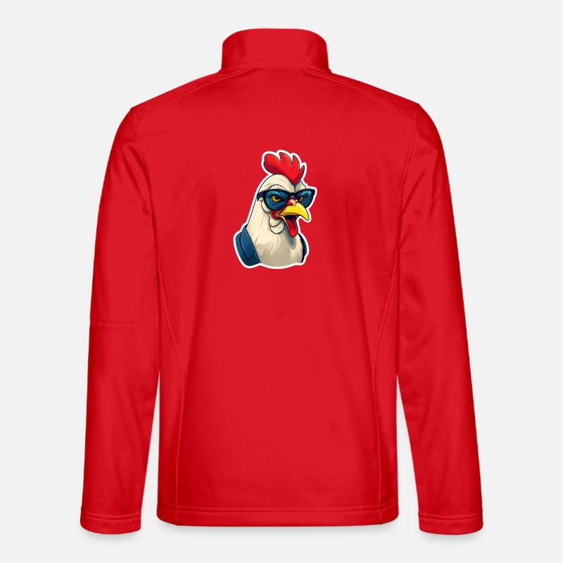 Coole Henne Sonnenbrillen Cartoon - Unisex Softshelljacke - Rot